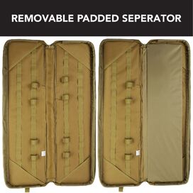 Desert Tan Rifle Hard Gun Case + Double Rifle Bag Bundle (No Foam)