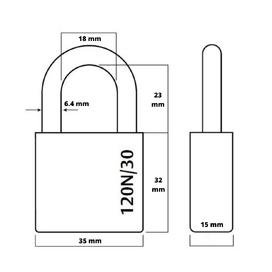 High Security Padlock 120N Series Brass with Silicone Jacket