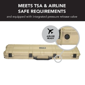 Desert Tan Rifle Hard Gun Case + Double Rifle Bag Bundle (No Foam)