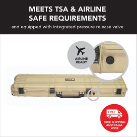 Desert Tan Rifle Hard Gun Case + Shooting Range Mat Bundle (No Foam)