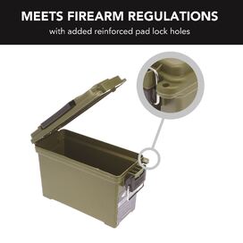 1 x Medium & 1 x Small Ammunition Case Weatherproof Ammo Box Olive Drab