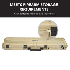 Desert Tan Rifle Hard Gun Case + Double Rifle Bag Bundle (No Foam)