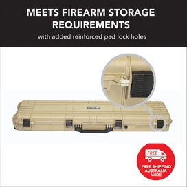 Desert Tan Rifle Hard Gun Case + Shooting Range Mat Bundle (No Foam)