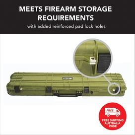 Olive Drab Rifle Hard Gun Case + Shooting Range Mat Bundle (No Foam)