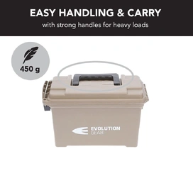 10 x Small Ammunition Case Weatherproof Ammo Box / Dry Box - Desert Tan