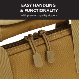 Handgun Pistol Bag Soft Case with 5 Magazine Slots - Desert Tan