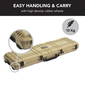 Desert Tan Rifle Hard Gun Case + Double Rifle Bag Bundle (No Foam)