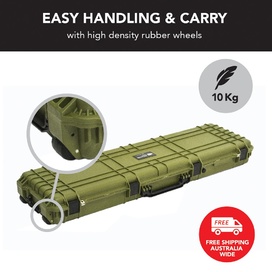 Olive Drab Rifle Hard Gun Case + Shooting Range Mat Bundle (No Foam)