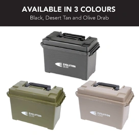 6 x Medium & 6 x Small Ammunition Case Weatherproof Ammo Box Desert tan