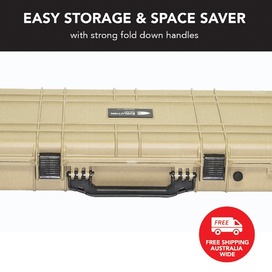 Desert Tan Rifle Hard Gun Case + Shooting Range Mat Bundle (No Foam)