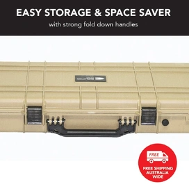 Desert Tan Rifle Hard Gun Case + Shooting Range Mat Bundle (No Foam)