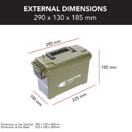1 x Medium & 1 x Small Ammunition Case Weatherproof Ammo Box Olive Drab