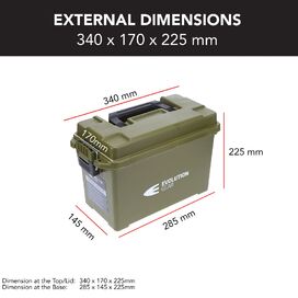 1 x Medium & 1 x Small Ammunition Case Weatherproof Ammo Box Olive Drab