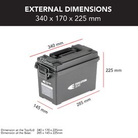 Medium Ammunition Case Weatherproof Ammo Box / Dry Box - Black