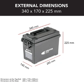 Medium Ammunition Case Weatherproof Ammo Box / Dry Box - Black