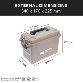 6 x Medium Ammunition Case Weatherproof Ammo Box / Dry Box in Desert Tan