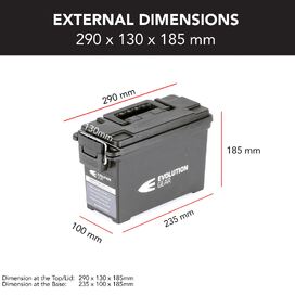 Small Ammunition Box Weatherproof Ammo Case / Dry Box - Black