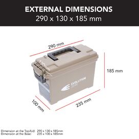 Small Ammunition Box Weatherproof Ammo Case / Dry Box - Desert Tan