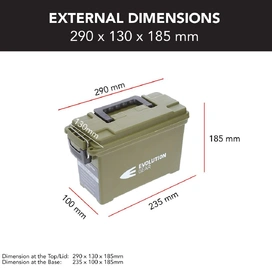 Small Ammunition Box Weatherproof Ammo Case / Dry Box - Olive Drab