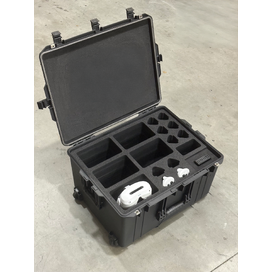 5x Pico 4 Ultra Enterprise VR Headsets Custom Foam Insert and Charging Station in 5640 Hard Case