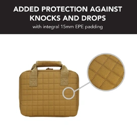 Handgun Pistol Bag Soft Case with 5 Magazine Slots - Desert Tan