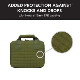 Handgun Pistol Bag Soft Case with 5 Magazine Slots - Olive Drab