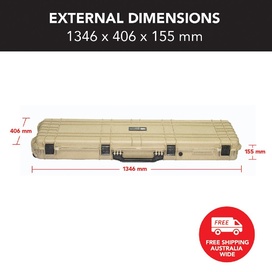 Desert Tan Rifle Hard Gun Case + Shooting Range Mat Bundle (No Foam)