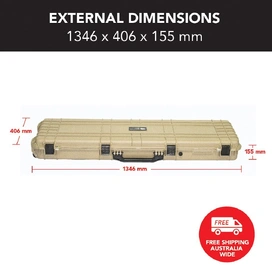 Desert Tan Rifle Hard Gun Case + Shooting Range Mat Bundle (No Foam)