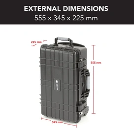 HD Series Trolley Camera & Drone Hard Case with Padded Dividers - Black