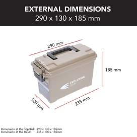 1 x Medium & 1 x Small Ammunition Case Weatherproof Ammo Box Desert Tan