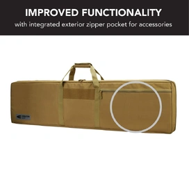 Desert Tan Rifle Hard Gun Case + Double Rifle Bag Bundle (No Foam)