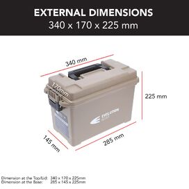1 x Medium & 1 x Small Ammunition Case Weatherproof Ammo Box Desert Tan