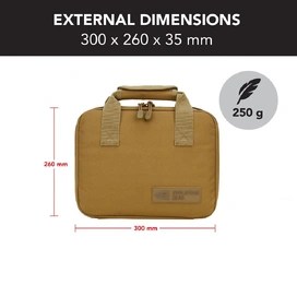 Handgun Pistol Bag Soft Case with 5 Magazine Slots - Desert Tan