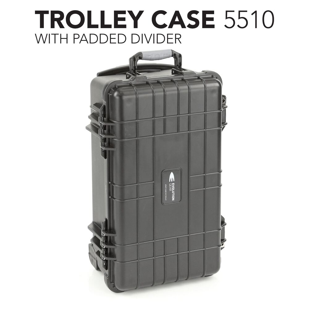 HD Series Trolley Camera & Drone Hard Case with Padded Dividers - Black