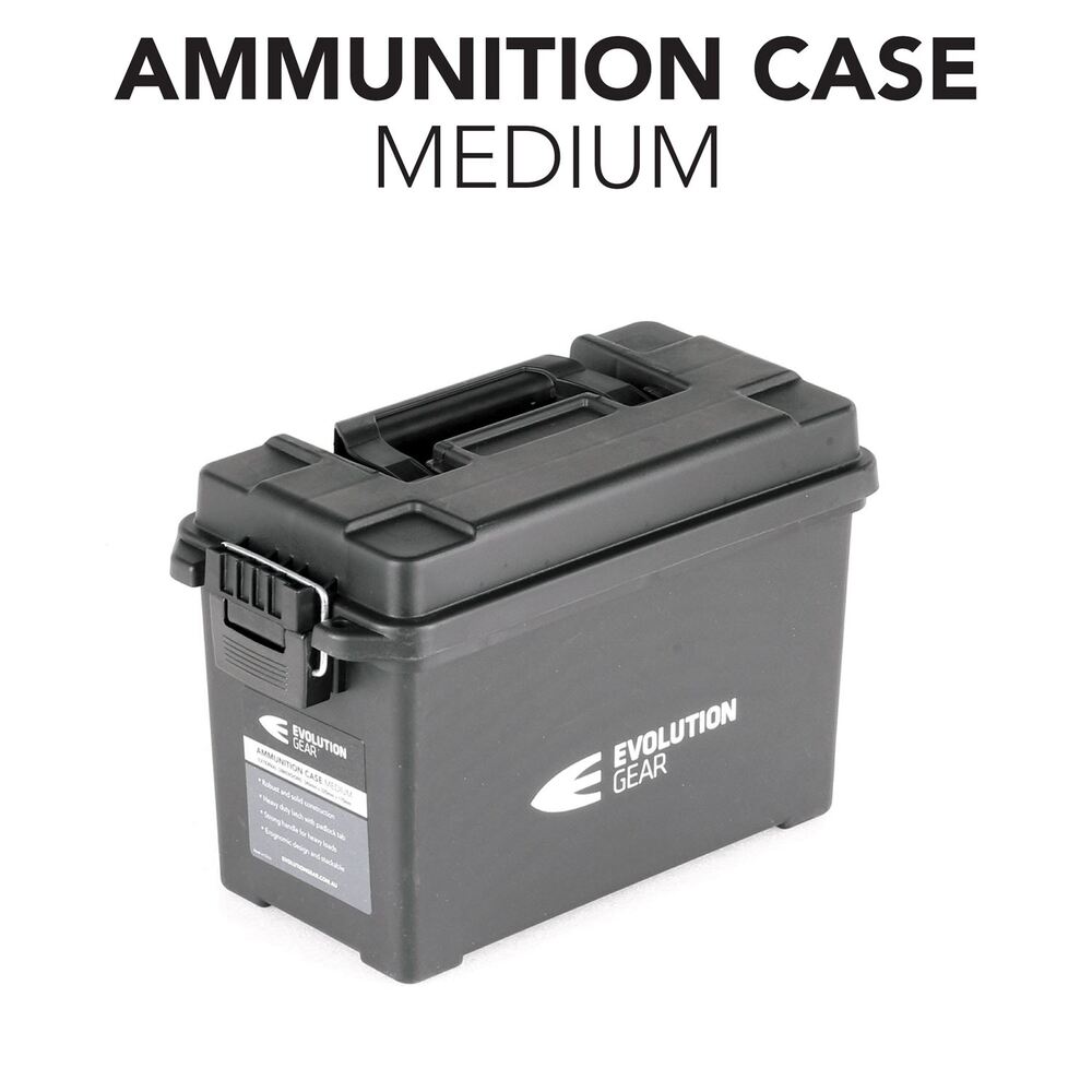 Medium Ammunition Case Weatherproof Ammo Box / Dry Box - Black