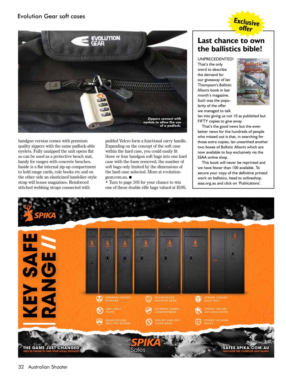 SSAA Australia Shooter Magazine Review for the Evolution Gear Double Rifle Bag