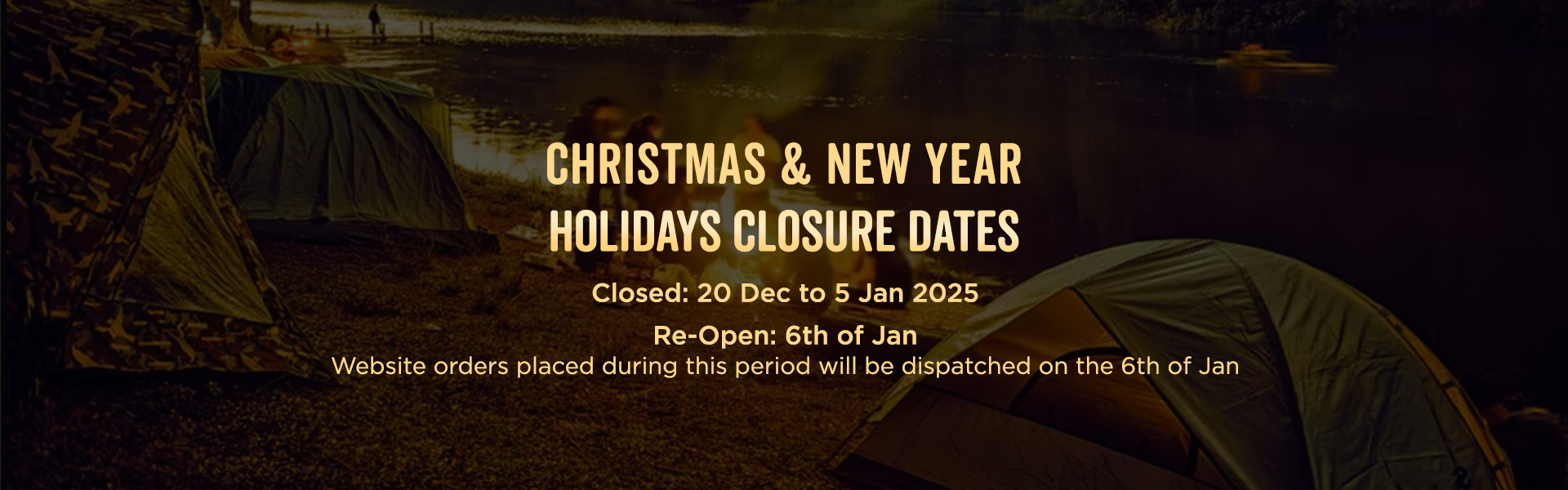 Holiday Closure Dates - Evolution Gear