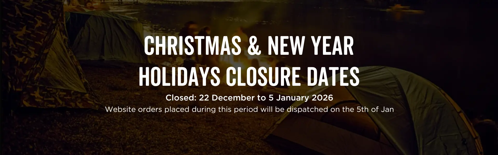 Holiday Closure Dates - Evolution Gear