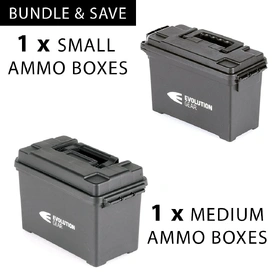 1 x Medium & 1 x Small Ammunition Case Weatherproof Ammo Box / Dry Box