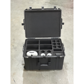 5x Pico 4 Ultra Enterprise VR Headsets Custom Foam Insert and Charging Station in 5640 Hard Case