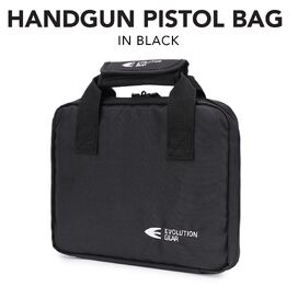 Handgun Pistol Bag Soft Case with 5 Magazine Slots - Black