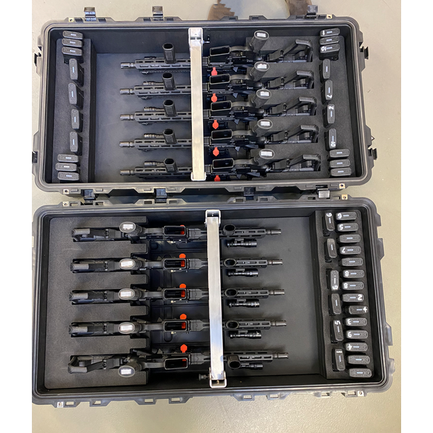 AR15 x10 Rifles Bulk Storage With Weapon Retention System in 7550 Hard Case