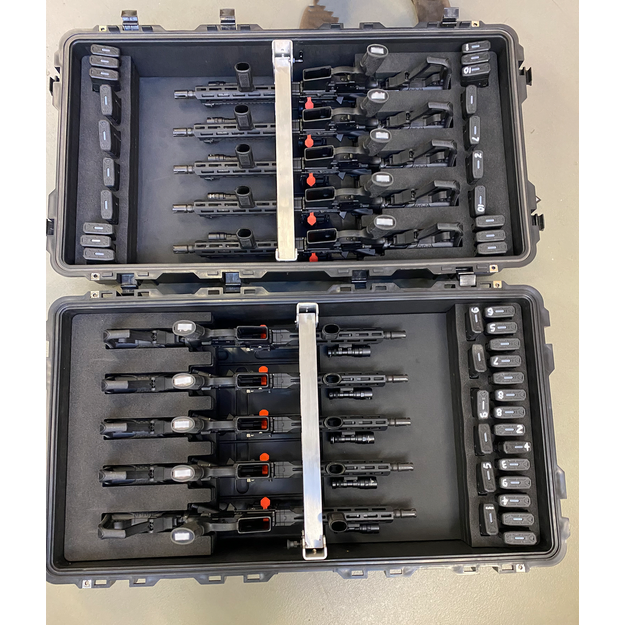 AR15 x10 Rifles Bulk Storage With Weapon Retention System in 7550 Hard Case
