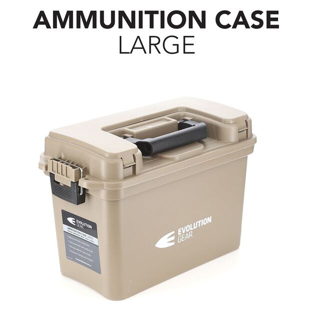 Large Ammunition Case Weatherproof Ammo Box / Dry Box in Desert Tan